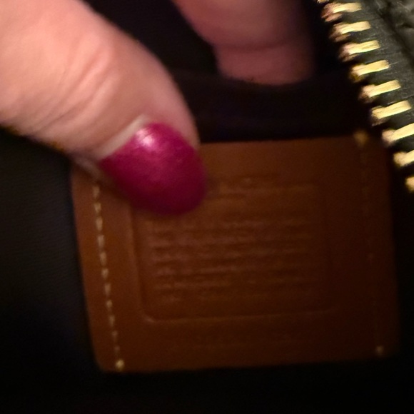 🖤Coach NWT Teri Black Woven Shoulder Bag with crossbody Gold Hardware &Bow Charm - Picture 7 of 7